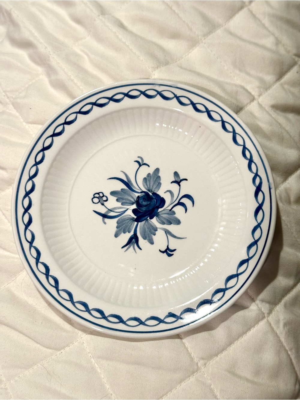 Vintage Adams Baltic Blue & White Ironstone England Dinner. 6”